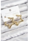 ÇOK SATAN Pirinç Yıldız Model Gold Renk Kadın Küpe
