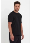 24/1 Düz A Kalite Oversize T-shirt - Siyah