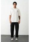 Baskılı Oversize T-Shirt - Beyaz