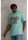 ERKEK Baskılı Oversize T-Shirt - Mint Yeşili