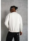 Düz Bisiklet Yaka Sweat - Beyaz