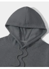 Düz Kapüşonlu Sweat - Füme