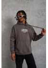 Paradise Baskılı Kapüşonlu Sweat - Gri