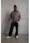 SCHOOL BOY Baskılı Kapüşonlu Sweat - Gri