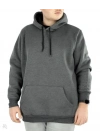 Uzun Kol Kapşonlu Basic Sweatshirt hoodie - Füme