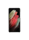 ÇOK SATAN Samsung Galaxy S21 Plus Uyumlu Deri Arka Kapak UJ RST1 Siyah