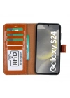 ÇOK SATAN Samsung Galaxy S24 Plus Uyumlu, Deri Cüzdanlı Kılıf, Efektli Taba