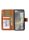 ÇOK SATAN Samsung Galaxy S24 Uyumlu, Deri Cüzdanlı Kılıf, Efektli Taba
