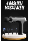 ÇOK SATAN Şarjlı Masaj Tabancası 4 Başlıklı Mini Masaj Tabancası ve Masaj Aleti
