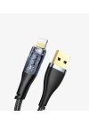 ÇOK SATAN Şeffaf Uçlu İphone 45w Usb Hızlı Ve Dayanıklı Şarj Ve Data Işıklı Örgü Kablo 1 Metre