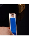 ÇOK SATAN Şık Görünümlü Usb Şarjlı Rezistanslı İnce Slim Metal Çakmak (mavi)