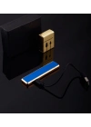 ÇOK SATAN Şık Görünümlü Usb Şarjlı Rezistanslı İnce Slim Metal Çakmak (mavi)