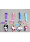ÇOK SATAN Silikon Kuromi Ve Hello Kitty Anahtarlık Alk4249