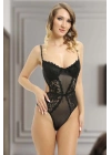 ÇOK SATAN Siyah Dantelli Bodysuit - 623s