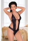 ÇOK SATAN Siyah Dantelli Bodysuit - 939