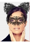 ÇOK SATAN Siyah Renk Dantel Maske Ve Dantel Kulak Taç Seti Yetişkin No 4