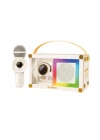 ÇOK SATAN Taşınabilir Rgb Işılı Sevimli Figürlü Mikrofonlu Karaoke Bluetooth Hoparlör Krem