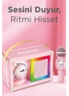 ÇOK SATAN Taşınabilir Rgb Işılı Sevimli Figürlü Mikrofonlu Karaoke Bluetooth Hoparlör Pembe