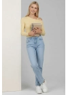 Tek Omuz İpli Bluz Sarı T4328