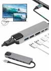ÇOK SATAN Usb Type-c Hub Dönüştürücü Çevirici Çoklayıcı Macbook Çevirici 8 Portlu