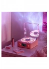 ÇOK SATAN Waves Nostalji Plak Görünümlü Bluetooth Hoparlör 3d Ses Dalgası Retro Müzik Plak Pembe