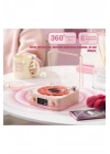 ÇOK SATAN Waves Nostalji Plak Görünümlü Bluetooth Hoparlör 3d Ses Dalgası Retro Müzik Plak Pembe
