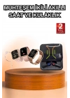ÇOK SATAN Wireless Şarjlı Akıllı Saat ve Dijital Göstergeli Kablosuz Bluetooth Kulaklık Nabız Ölçer