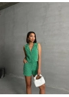 Yelekli şort takım Yeşil