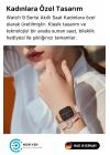 ÇOK SATAN Yeni Nesil 3 Kordonlu Kadın Akıllı Saat Spor Ve Sağlık Sensörlü Watch 9 Series Tasarım Saat Pembe