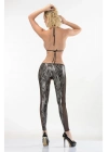 ÇOK SATAN Zebra Desenli Lame Vücut Çorabı-490