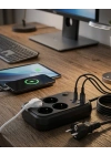 Çoklu Priz ve USB Şarj Ünitesi 4 Soket 2 Type C Güvenli Enerji Yönetimi