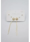 Çoklu Set Küpe - Altın
