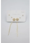 Çoklu Set Küpe - Altın