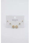 Çoklu Set Küpe - Altın