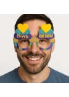 Cupcake Temalı Doğum Günü Renkli Karton Happy Birthday Gözlüğü 6 Adet