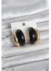 ® Damla Model Siyah Vintage Gold Renk Kadın Küpe