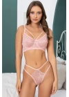 Dantelli Pudra Balenli Bralet Sütyen Takımı