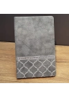 Desenli Gri Deri Defter