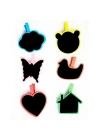 Desenli Notlu Ahşap Mandal (6lı Set - 10 Paket)