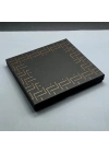 Desenli Siyah Deri Defter Kalem Set