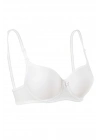 Destekli Slikonlu Düz Sütyen Beyaz