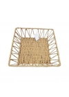 Doğal Örgü Kare Sepet