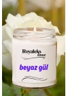 Doğal Özel Seri Kokulu Dekoratif Kavanoz Mum 210 cc - Beyaz Gül - RYL