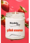 Doğal Özel Seri Kokulu Dekoratif Kavanoz Mum 210 cc - Çilek Esansı - RYL