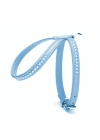 Doggie Flotter Swarovski Taşlı Deri Köpek Göğüs Tasması 1,2 x 21-30 cm Mavi
