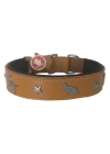 Doggie Konfor Deri Köpek Figürlü Köpek Boyun Tasması 56-64 cm XL Kamel