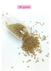 Dökme Cam Kum Boncuk (11/0) 2 mm - 20 Gram -  Altın - BNC024