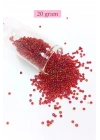 Dökme Cam Kum Boncuk (11/0) 2 mm - 20 Gram -  Morlu Kırmızı - BNC028