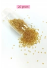 Dökme Cam Kum Boncuk (11/0) 2 mm - 20 Gram -  Şeffaf Bal Rengi - BNC033