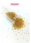 Dökme Cam Kum Boncuk (11/0) 2 mm - 20 Gram -  Şeffaf Bal Rengi - BNC033